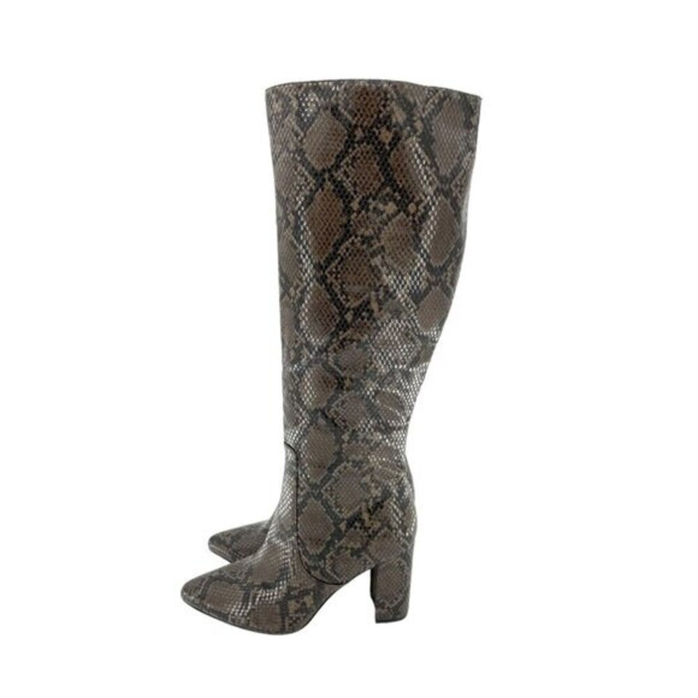 14th & Union Jarden Snake Print Glossy Vegan Leather Tall Boots SZ 7.5 New